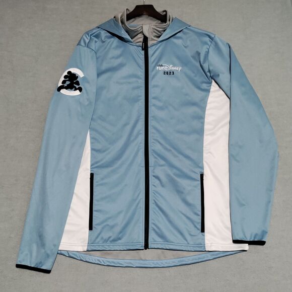 Club‎ RunDisney Member Jacket 2023 Adult XL Full Zip Hooded Zip Pockets Blue - Picture 2 of 16